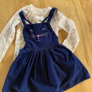 Mini Boden size 5-6 lightweight corduroy kitty jumper